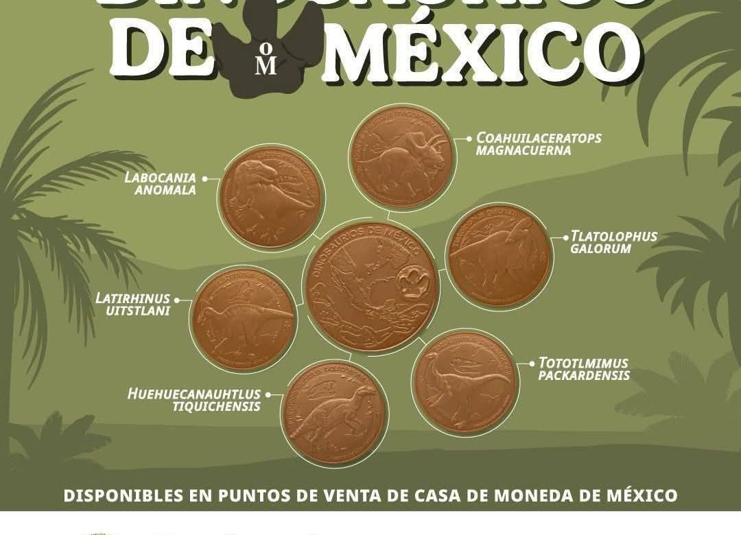 La nueva colección de medallas de «Dinosaurios de México».