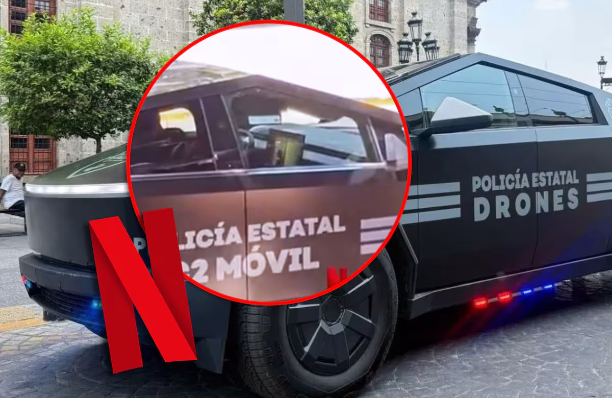 Policía de Jalisco es captado viendo series dentro de una Cybertruck