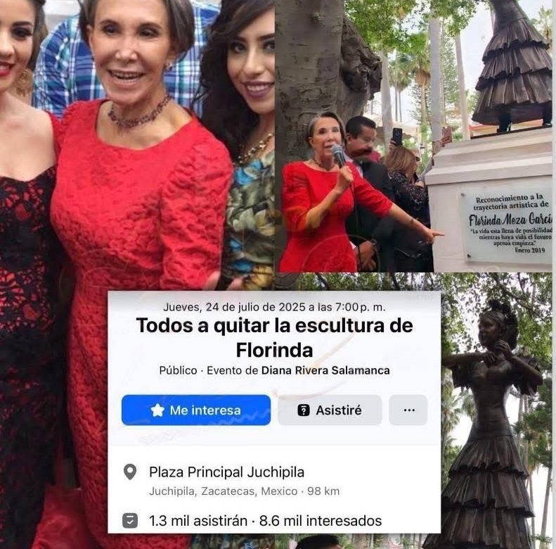Exigen retirar estatua de Florinda Meza en Juchipila