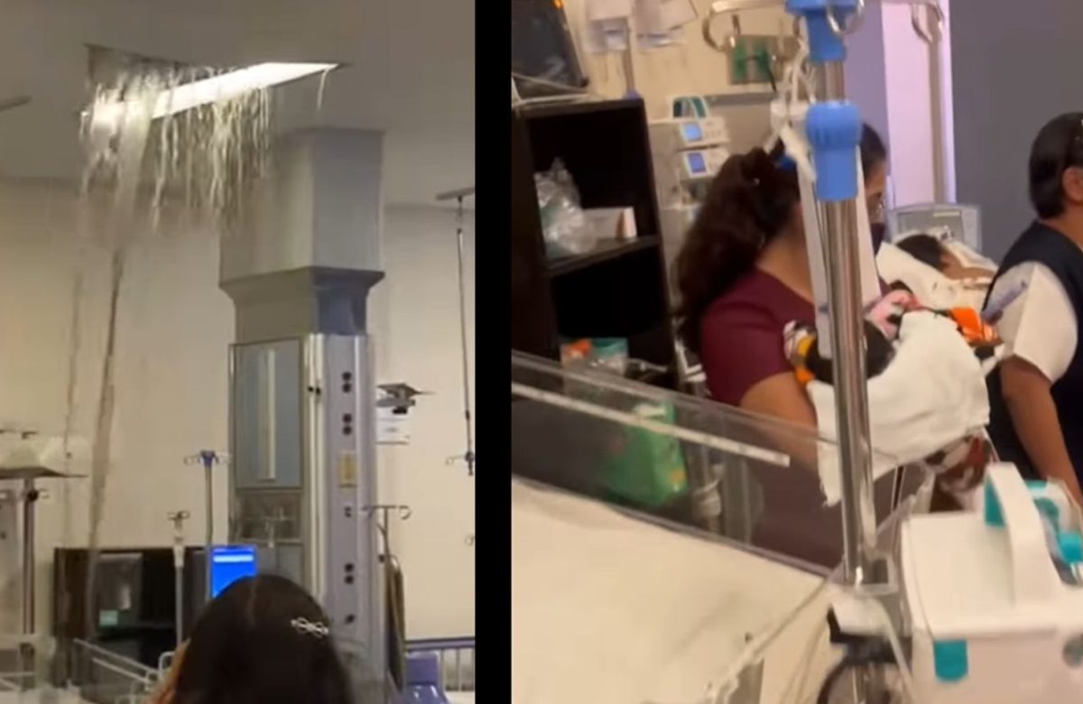 Escurren aguas negras del techo del Hospital Civil de Oaxaca