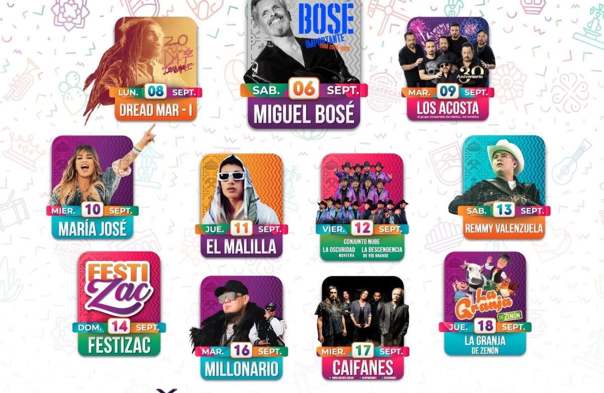 Presenta Gobierno de Zacatecas cartel artístico de la Fenaza 2025, que promete un septiembre inolvidable