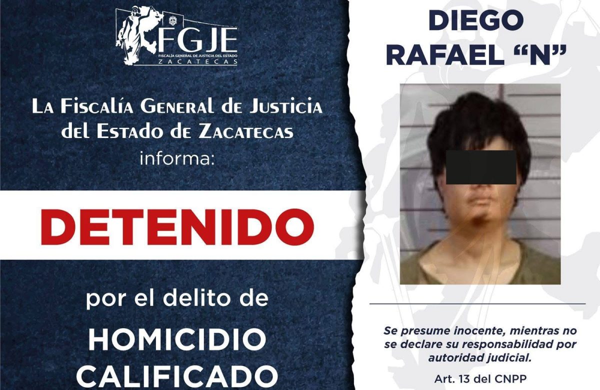Cae presunto responsable del asesinato de “Chonito” en Zacatecas