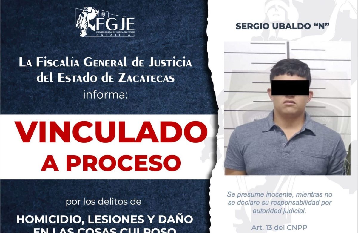 Vinculan a proceso a conductor por accidente mortal en Fresnillo