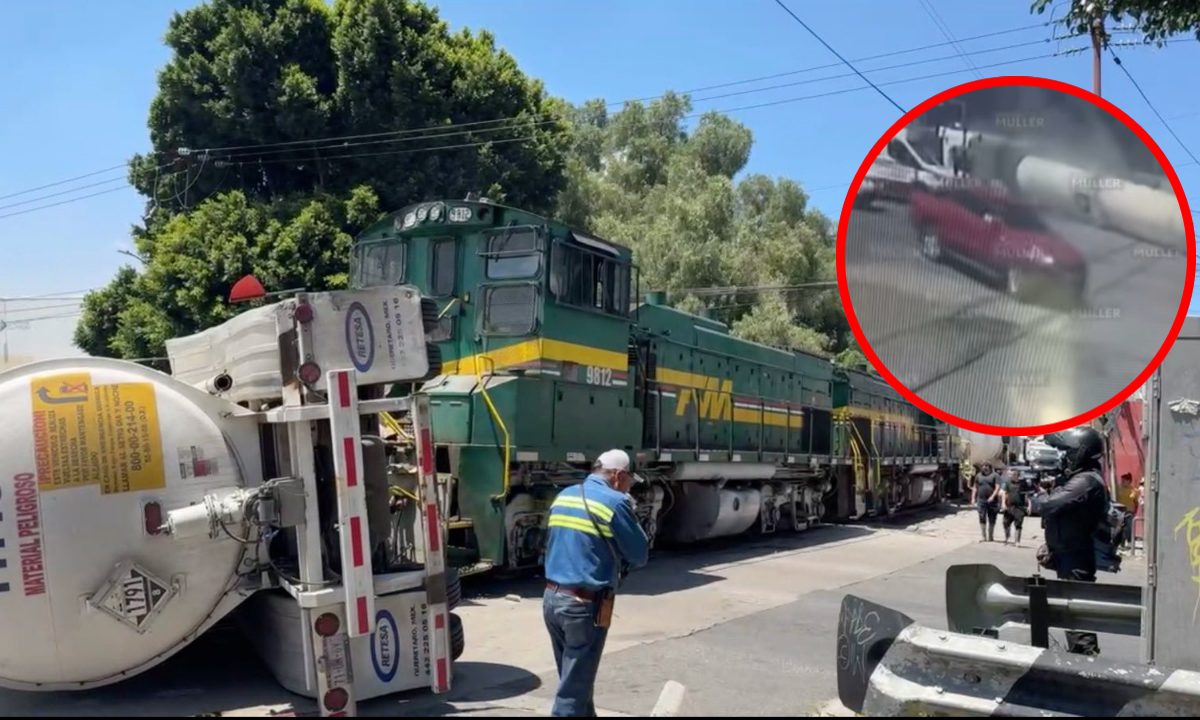 Tren impacta pipa de gas en Ecatepec