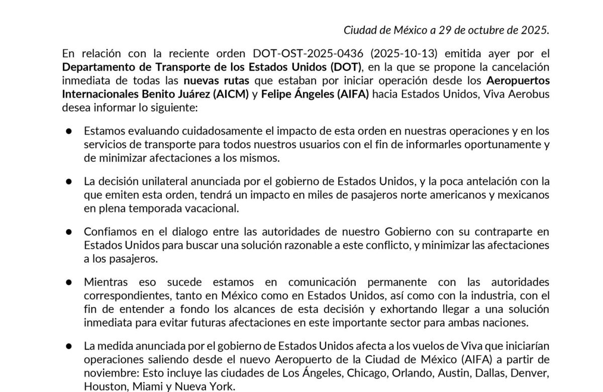 Aerolíneas responden al bloqueo del DOT de EE.UU