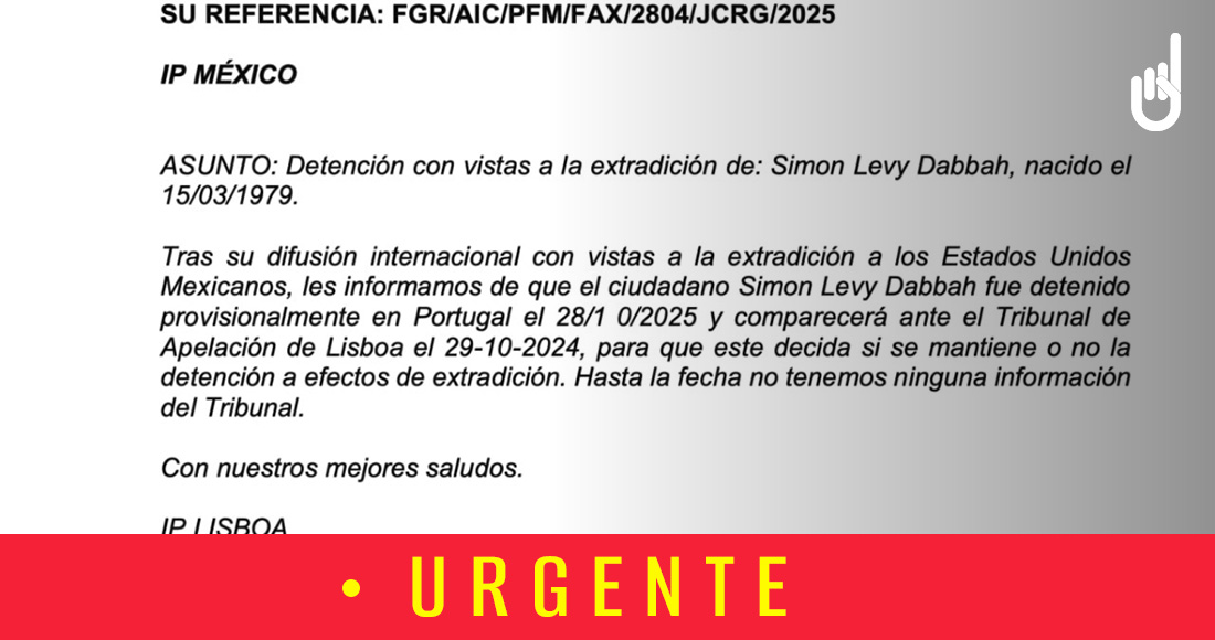 Ahora Interpol reporta detención de Simón Levy