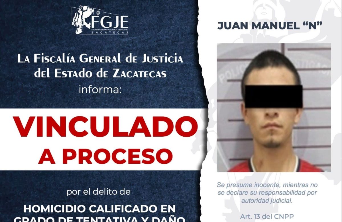Sujeto con historial violento es procesado de nuevo en Fresnillo