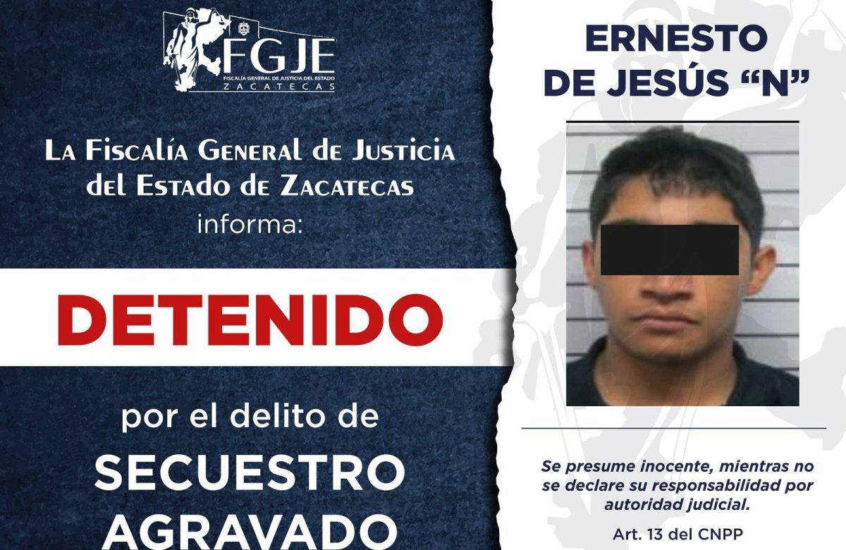Detienen a tres personas con órdenes de aprehensión en Zacatecas y otros estados