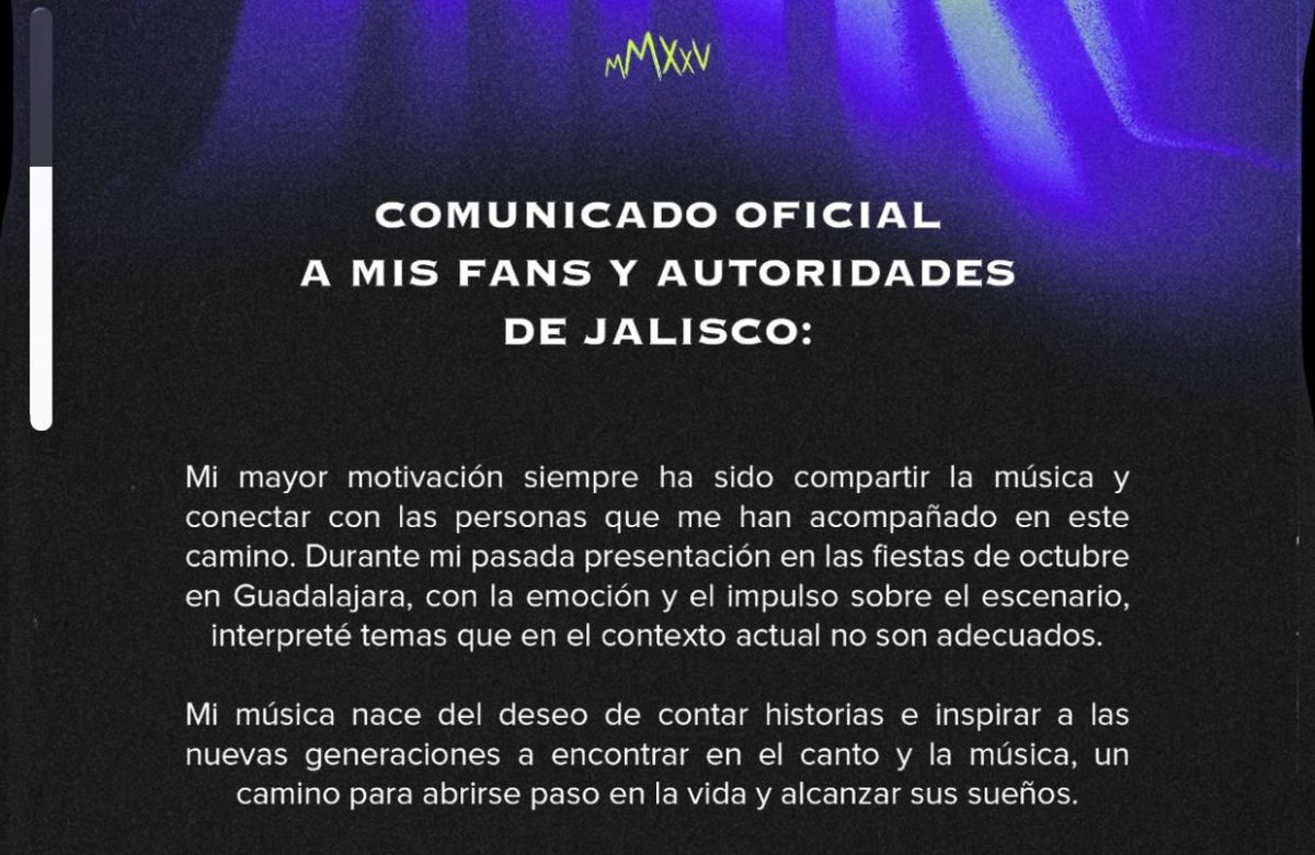 Tras multa, cancelan show de Junior H en Guadalajara