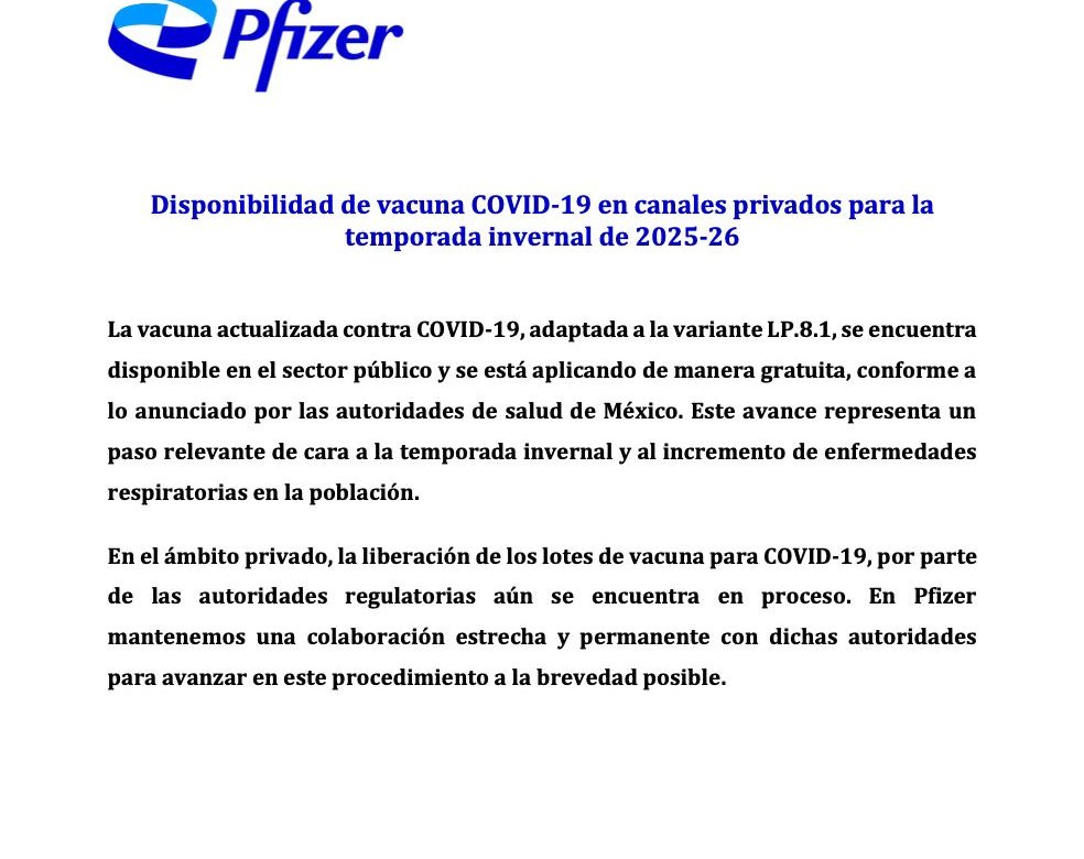 Ssa y Cofepris siguen sin autorizar vacuna contra Covid de Pfizer