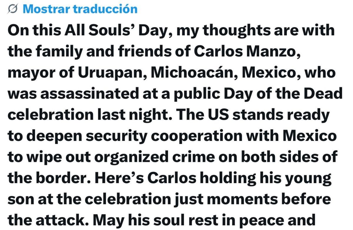 Estados Unidos expresa condolencias por asesinato de alcalde