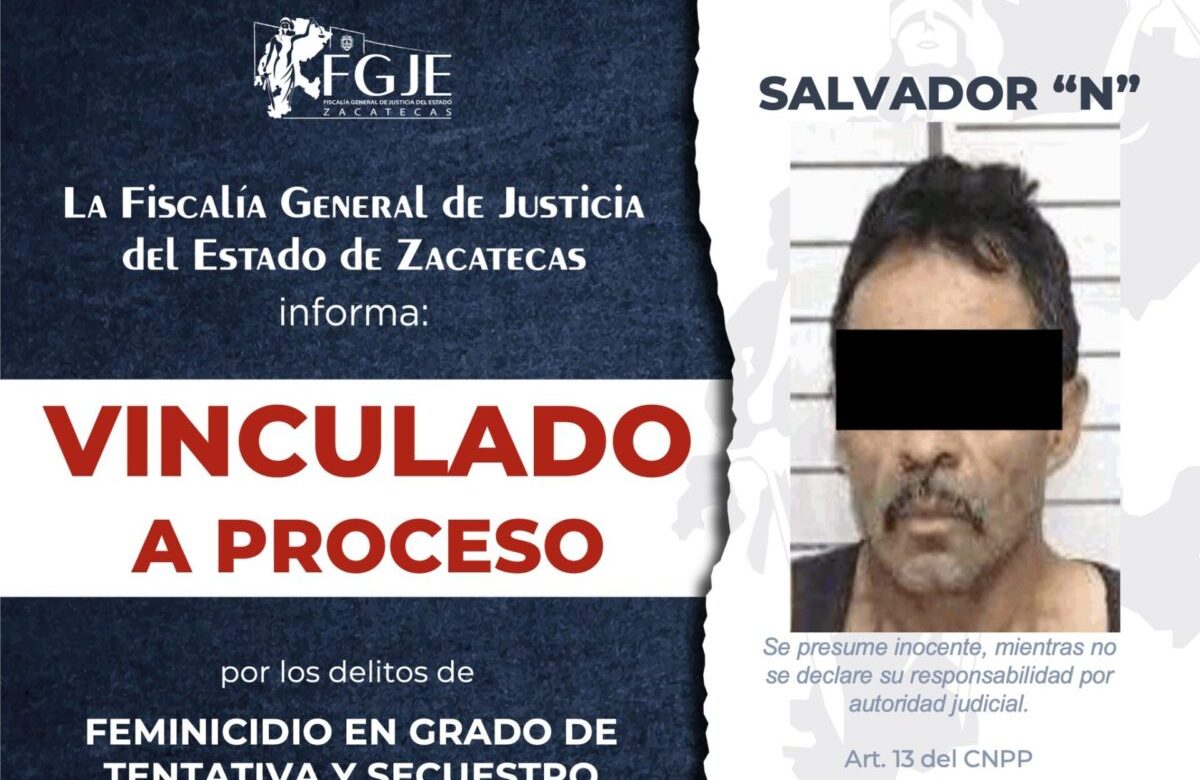 Vinculan a proceso a Salvador “N” por intentar asesinar a su expareja en Fresnillo