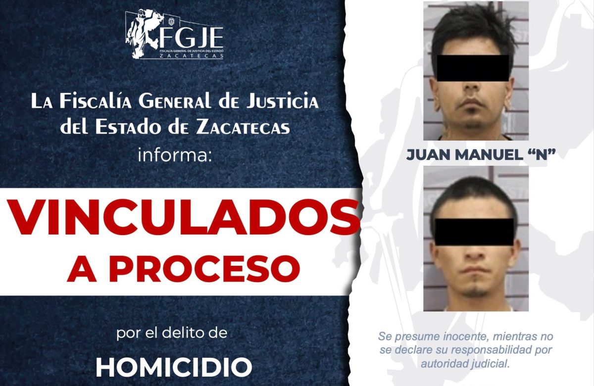 Vinculan a proceso a dos hombres por homicidio calificado en Fresnillo