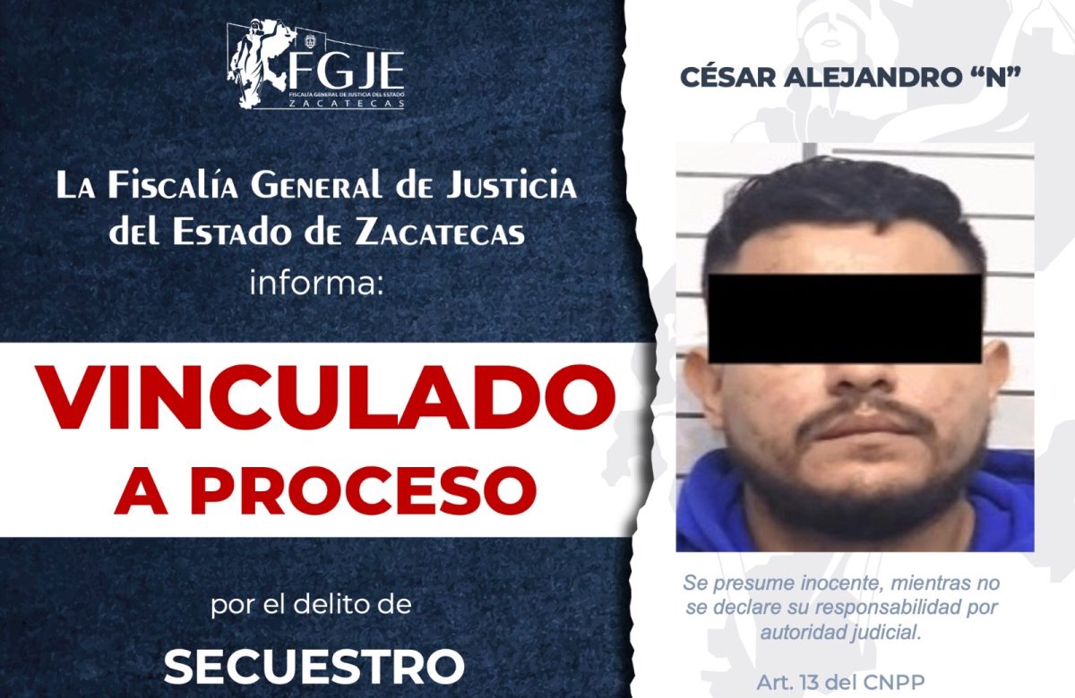 Secuestro en Jalpa: FGJEZ consigue prisión preventiva para presunto responsable
