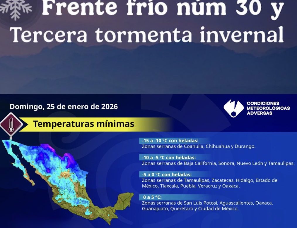 Alertan por tercera tormenta invernal