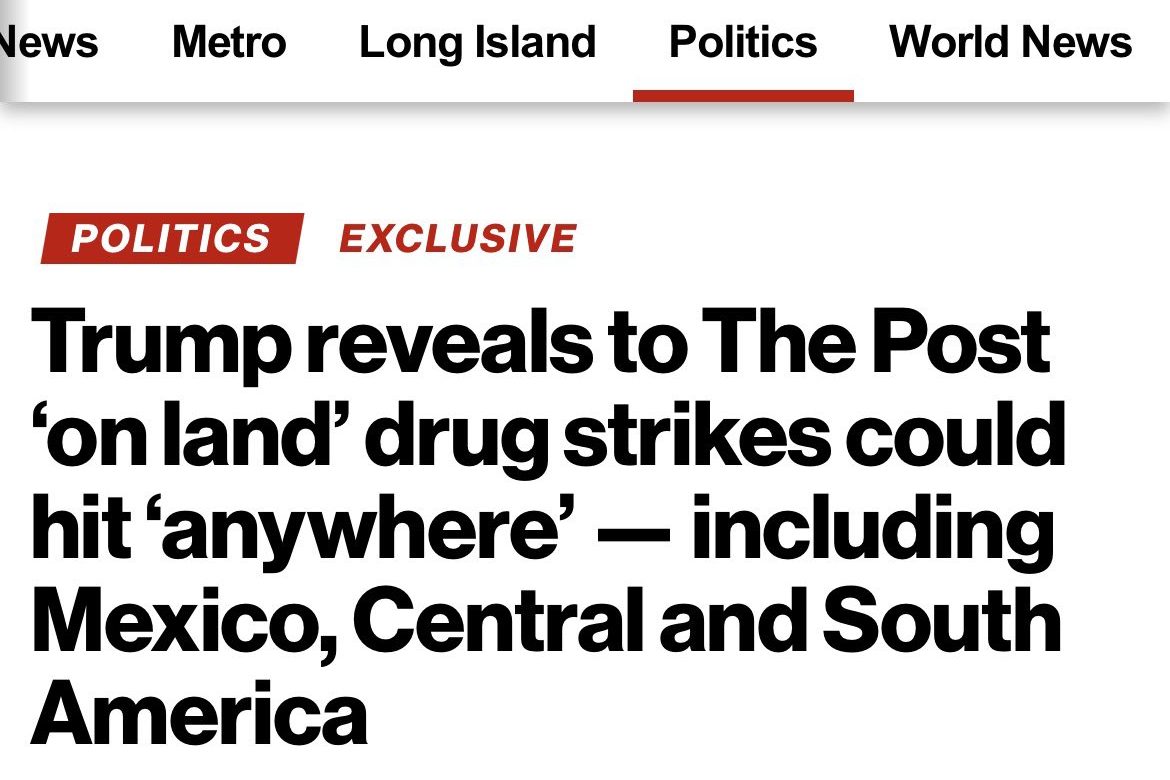 Insiste Trump en ataques por tierra contra el narco