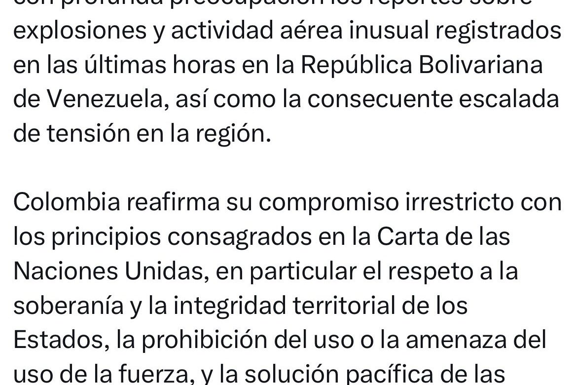 Colombia y Cuba rechazan acciones militares en Venezuela