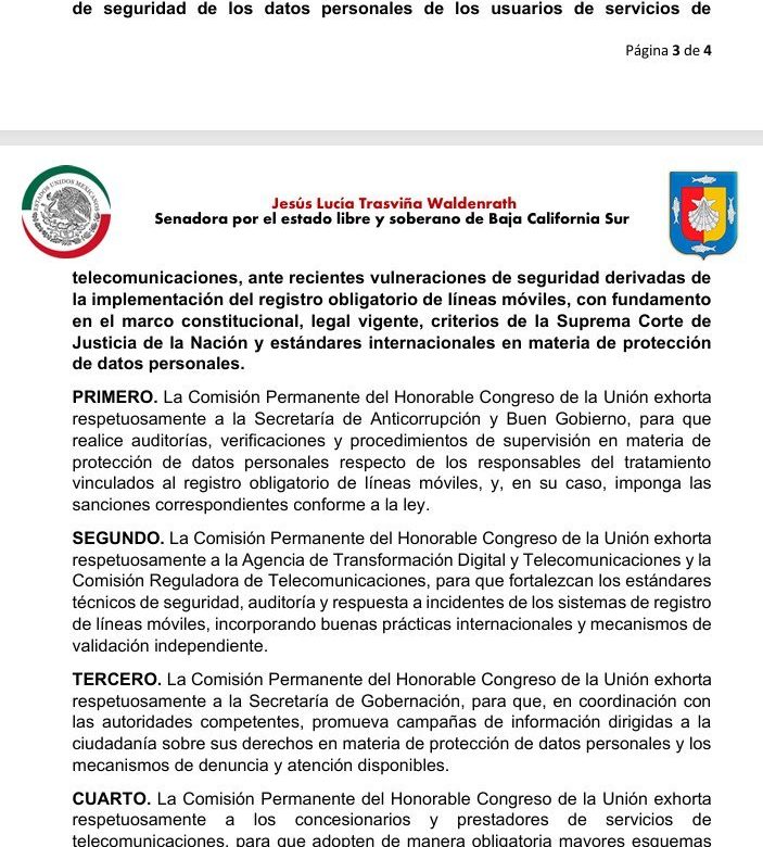 Morena pide proteger datos por falla en el registro de líneas móviles