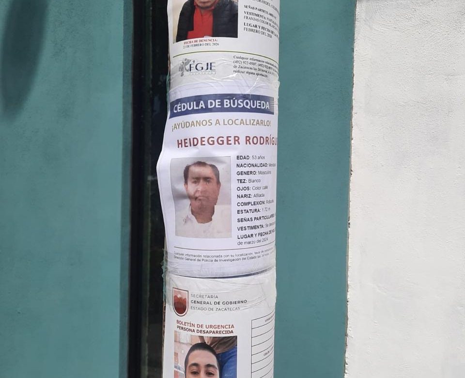 Pegan fichas y tocan puertas: buscan a René Herrera en colonias de Guadalupe