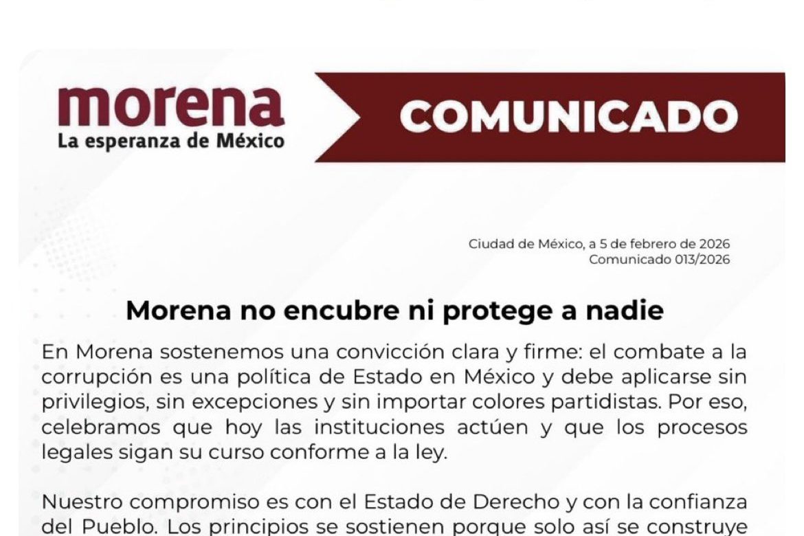 Luisa María Alcalde: «En Morena no hay intocables ni pactos de impunidad»