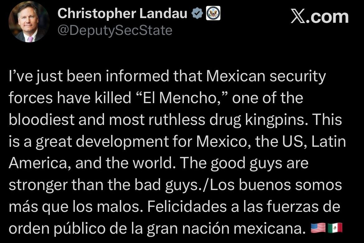Celebran muerte de El Mencho en EEUU