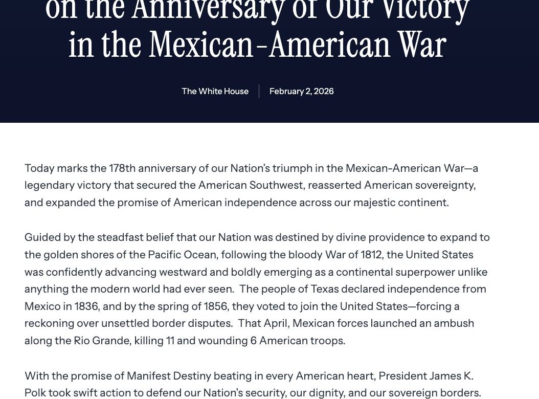 Conmemora Trump la guerra entre México y Estados Unidos