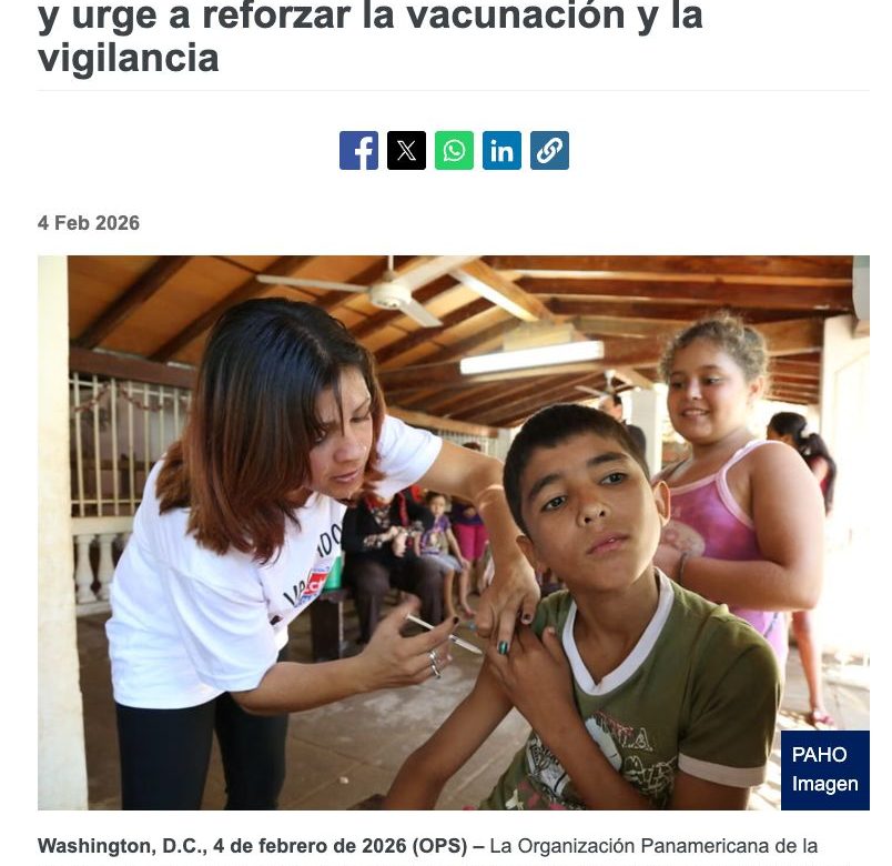 OPS emite alerta por aumento de sarampión
