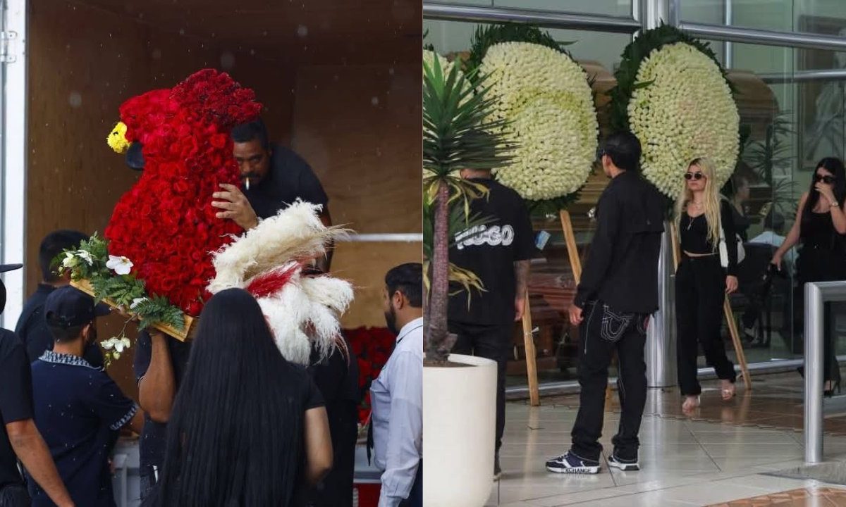 Reaparece hija de El Mnecho en su funeral