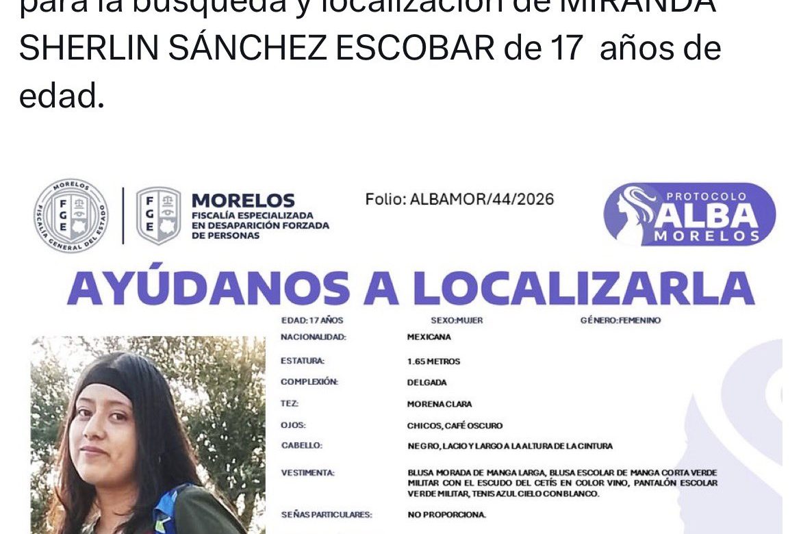 Desaparece otra joven en Morelos