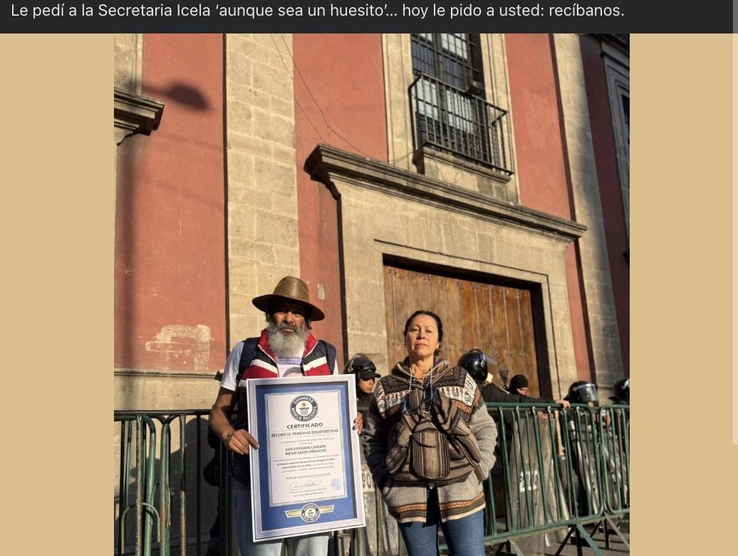 Llevan Récord Guinness a Palacio Nacional; pero de desaparecidos