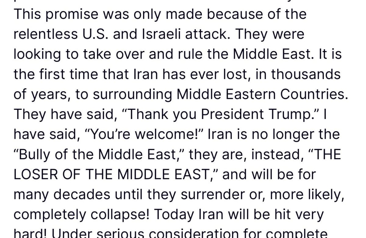 Donald Trump afirma que Irán «se ha rendido ante sus vecinos»