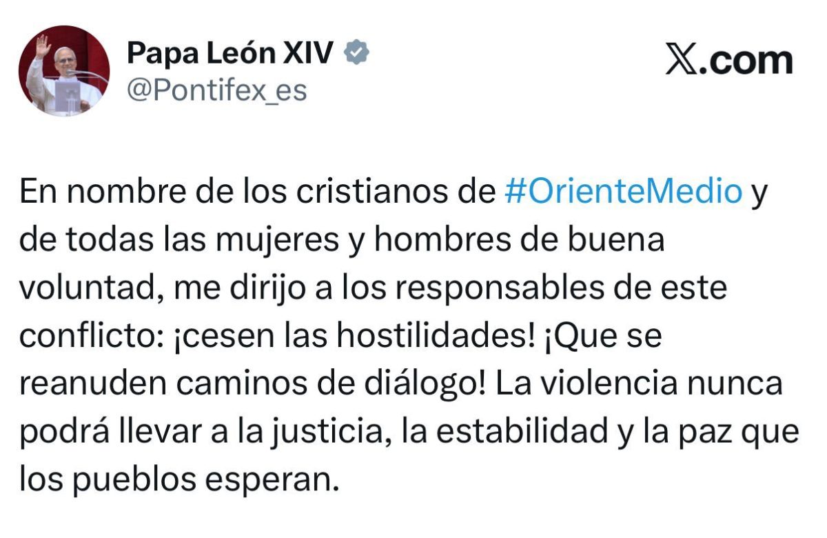Llama Papa León al diálogo en conflicto de Medio Oriente