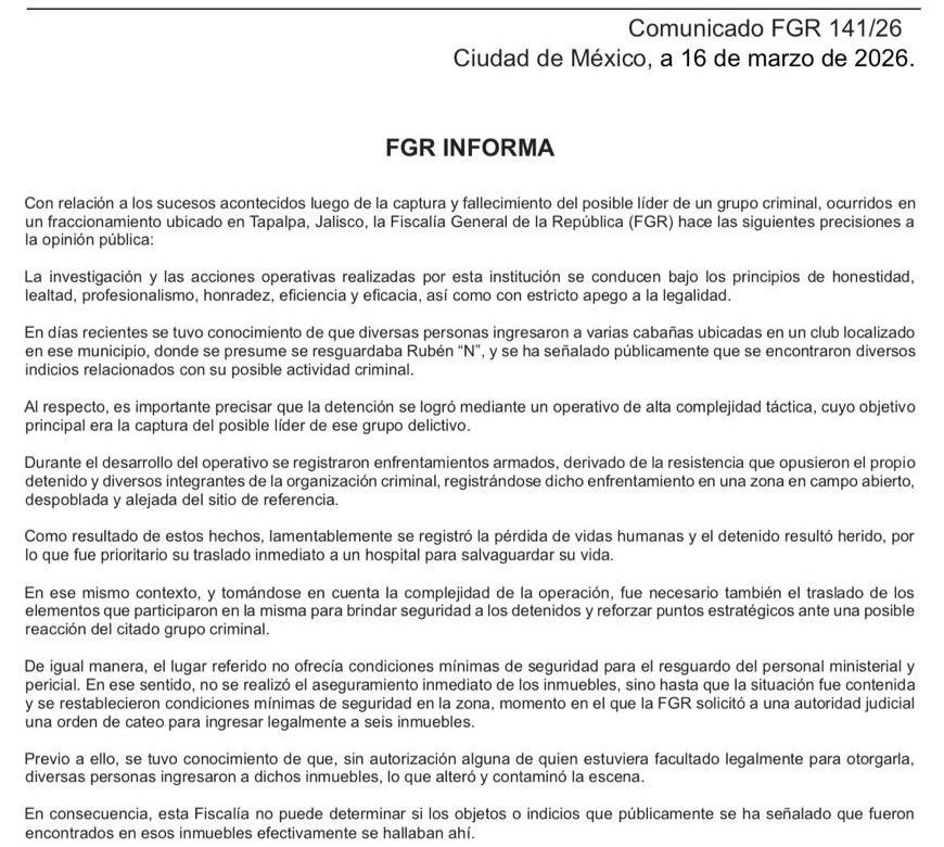 FGR no resguardó fraccionamiento en Tapalpa