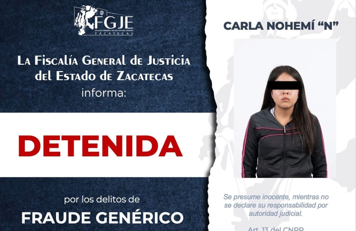 Cae presunta defraudadora tras operativo entre Zacatecas y Jalisco
